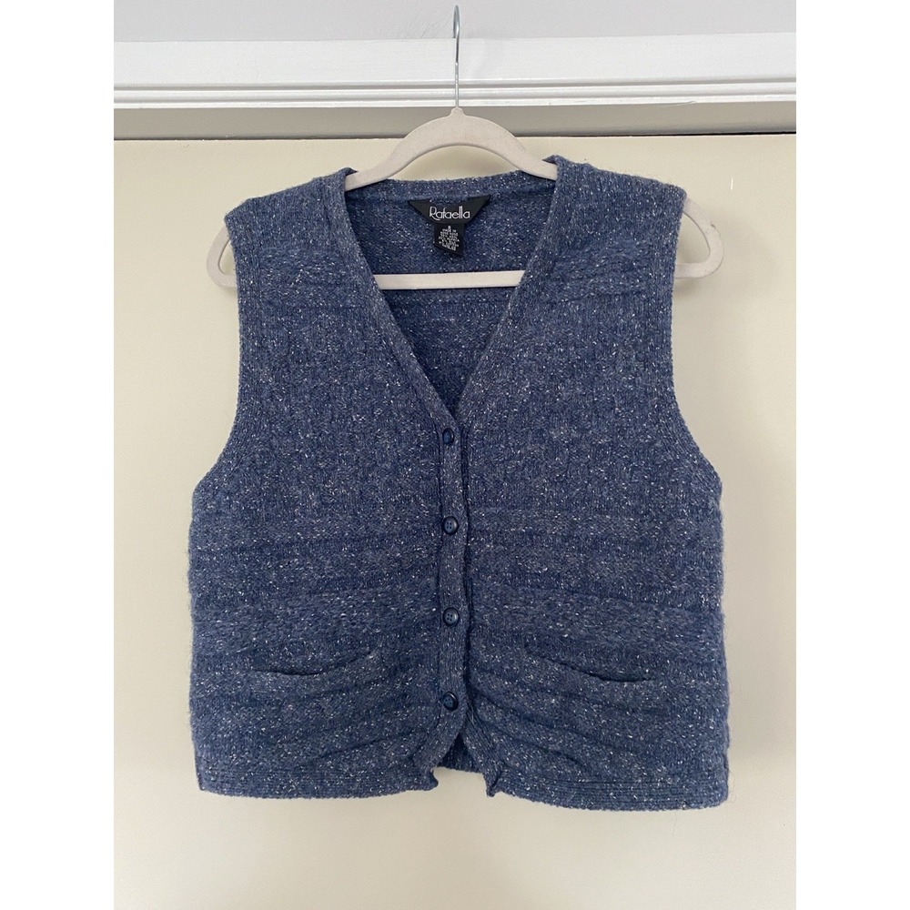 Rafaela‎ Alpaca Wool Knit Sweater Vest Blue Women's Size Small